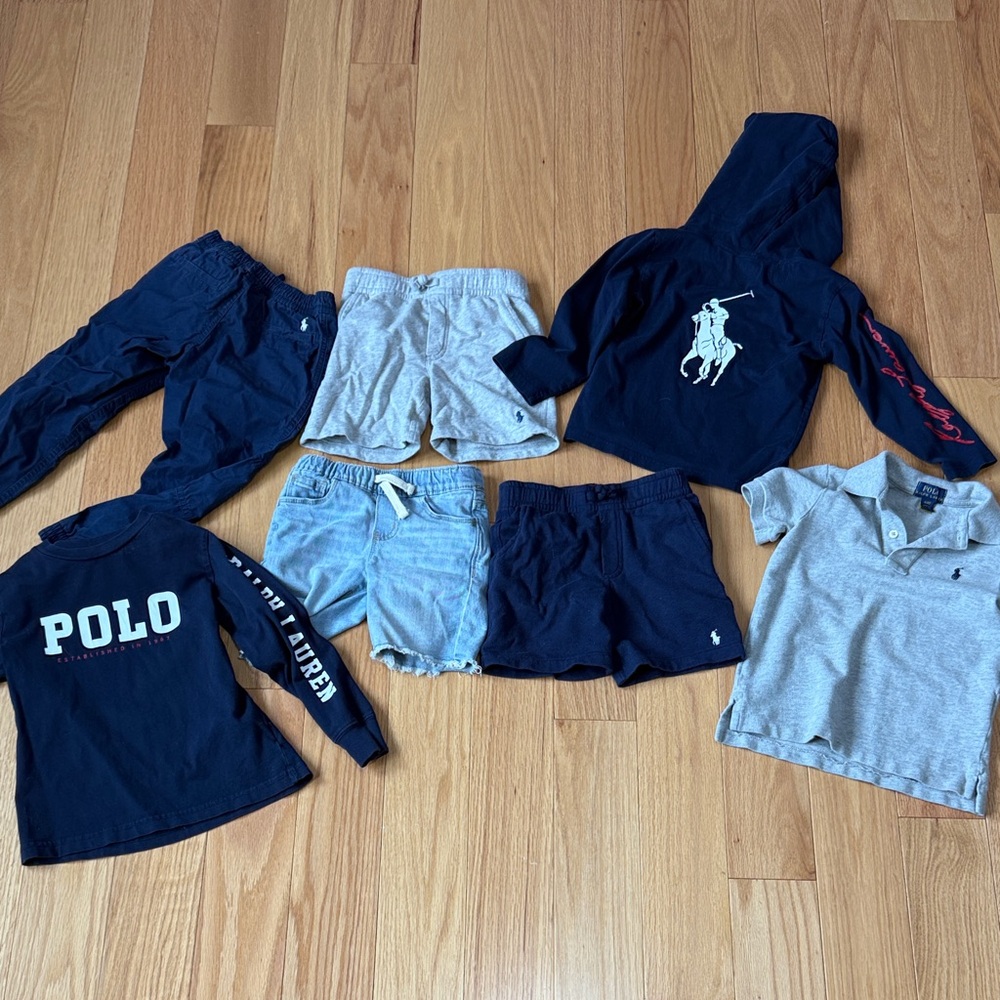 Polo by Ralph Lauren Kids Navy and Gray Shirt Set 4t